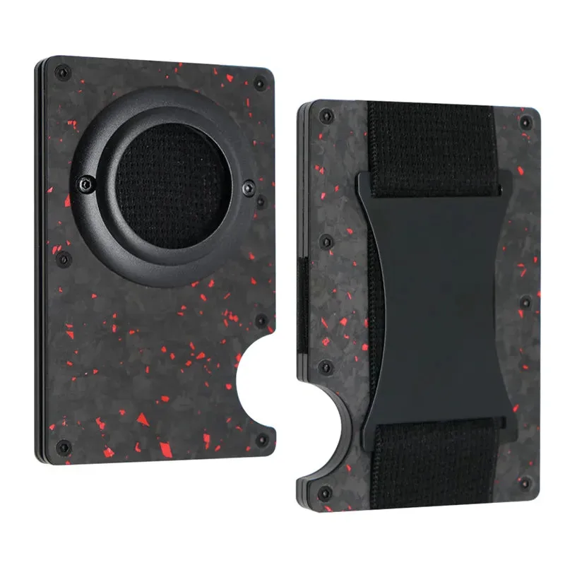 Carbon Fiber RFID Protection Metal Card & Cash Wallet with Air-Tag Holder