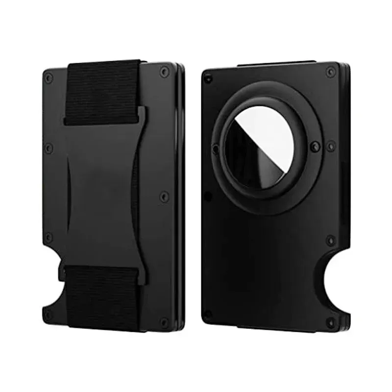 Carbon Fiber RFID Protection Metal Card & Cash Wallet with Air-Tag Holder