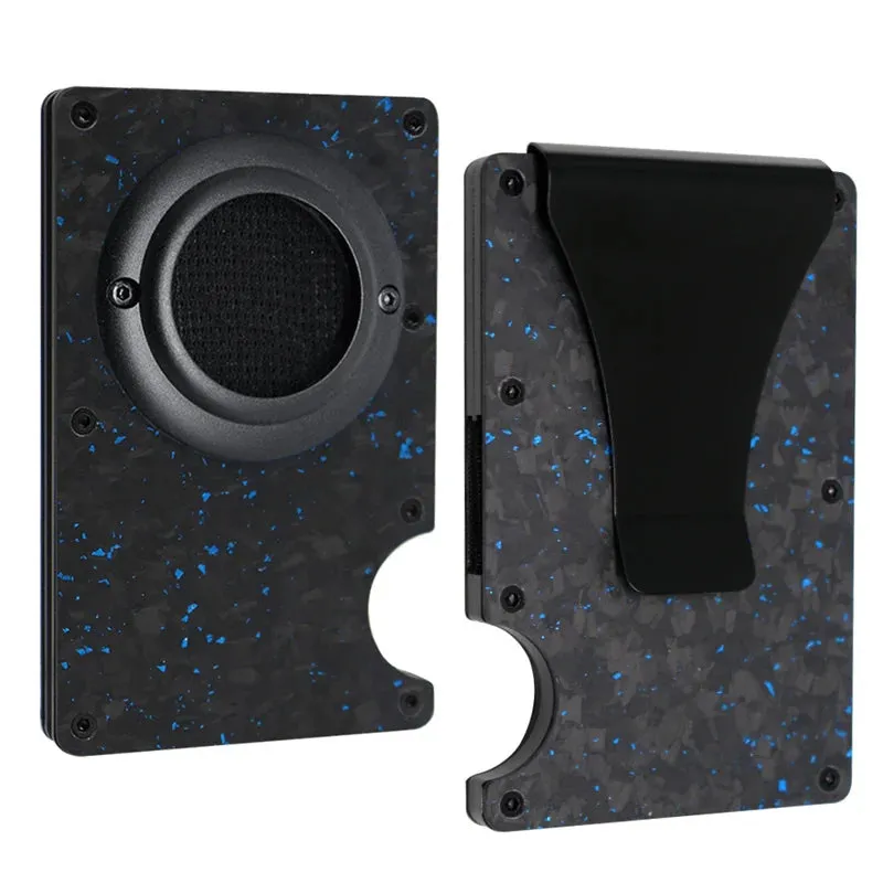 Carbon Fiber RFID Protection Metal Card & Cash Wallet with Air-Tag Holder