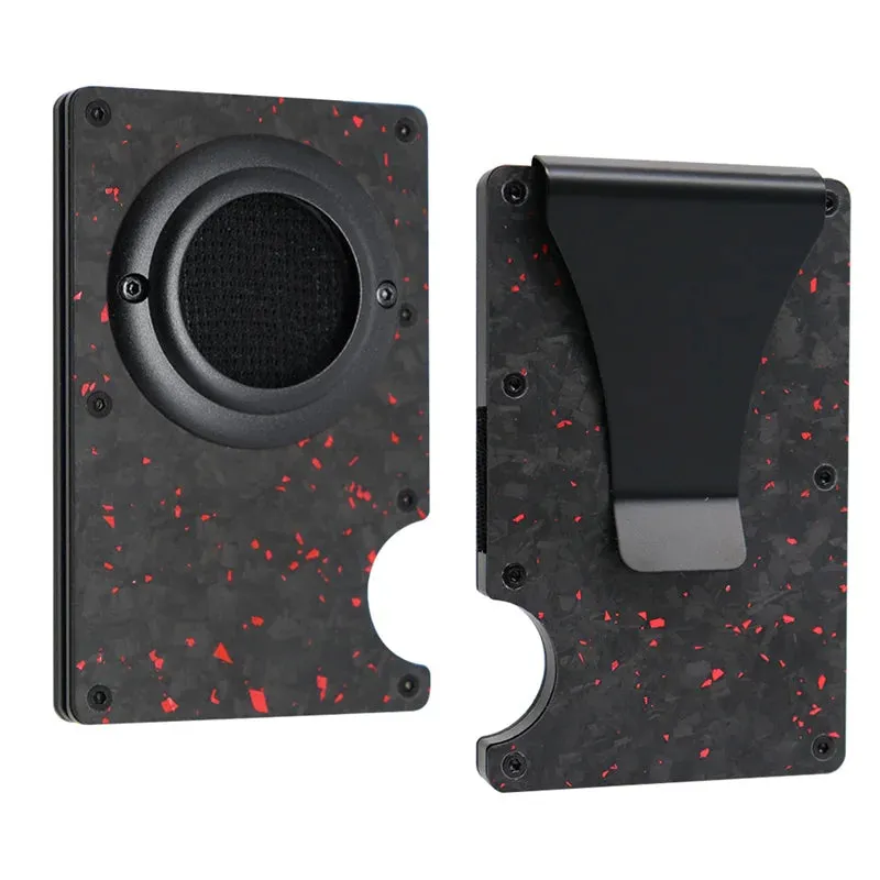 Carbon Fiber RFID Protection Metal Card & Cash Wallet with Air-Tag Holder