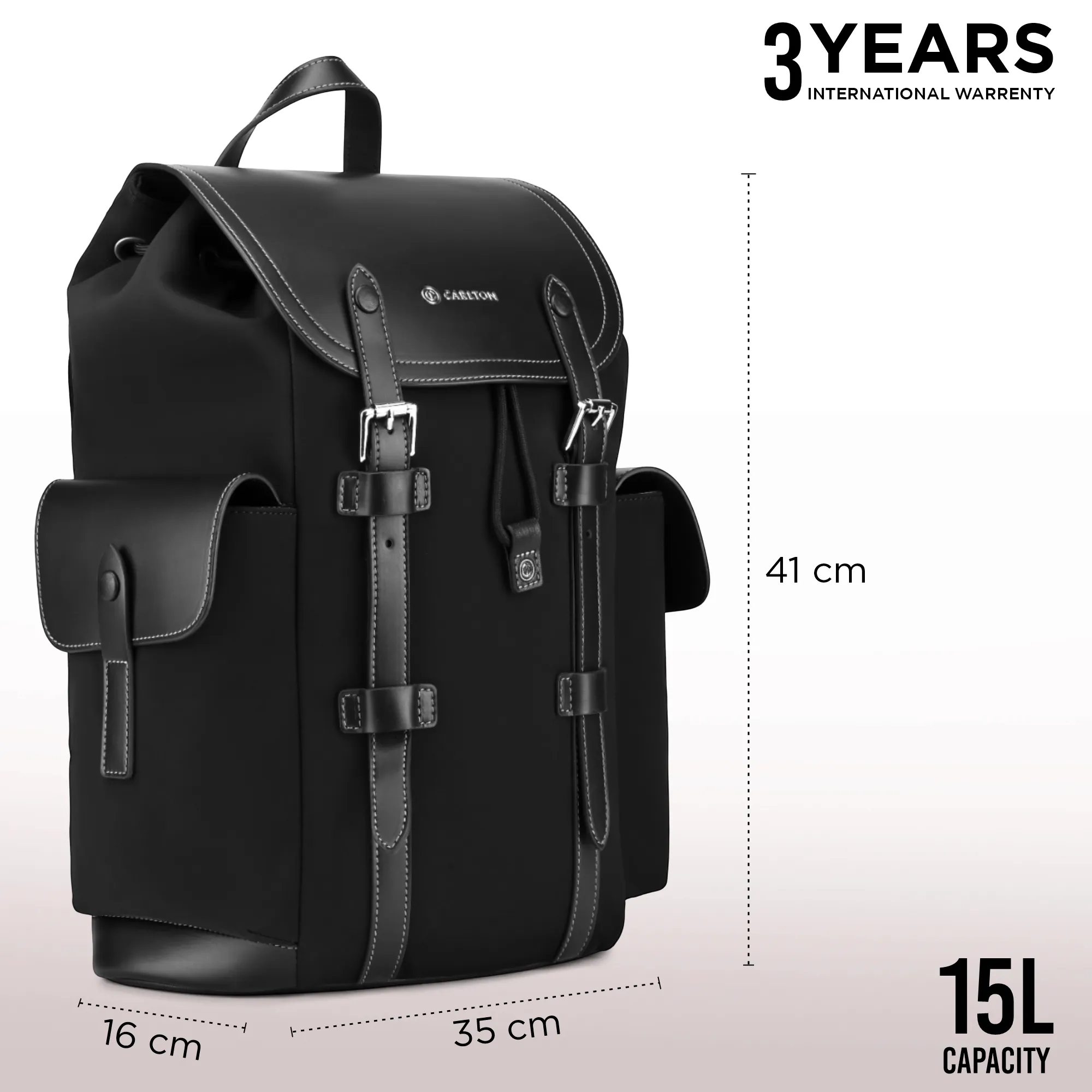CARLTON SIGNATURE LAPTOP BACKPACK BLACK