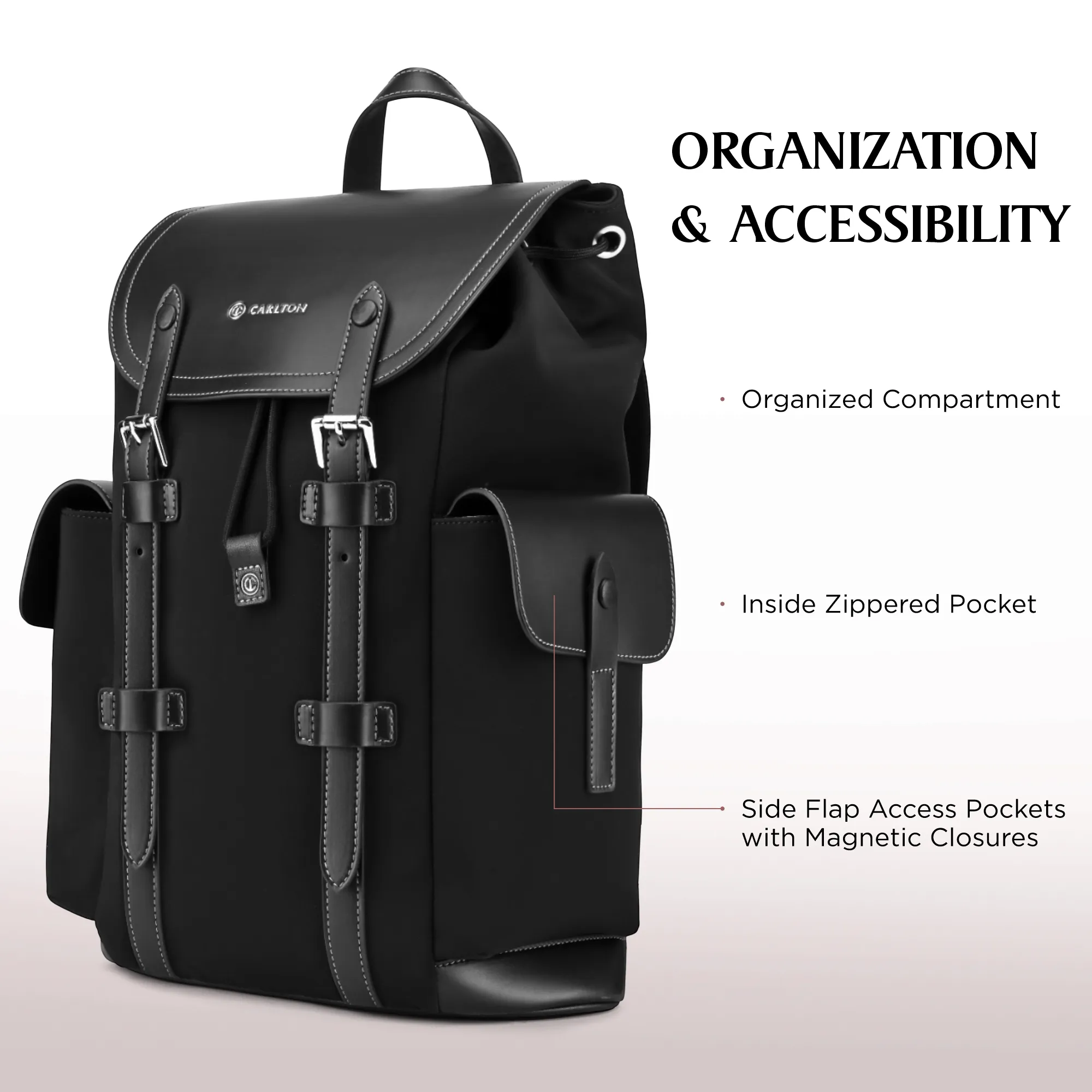 CARLTON SIGNATURE LAPTOP BACKPACK BLACK