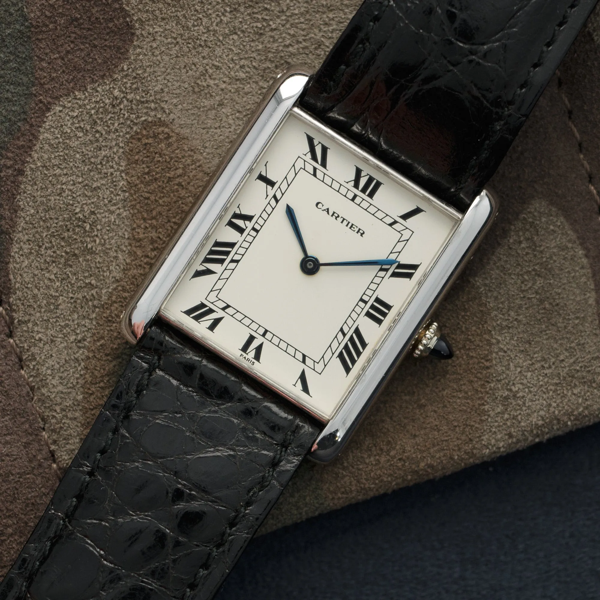 Cartier White Gold Jumbo Tank Automatic Watch