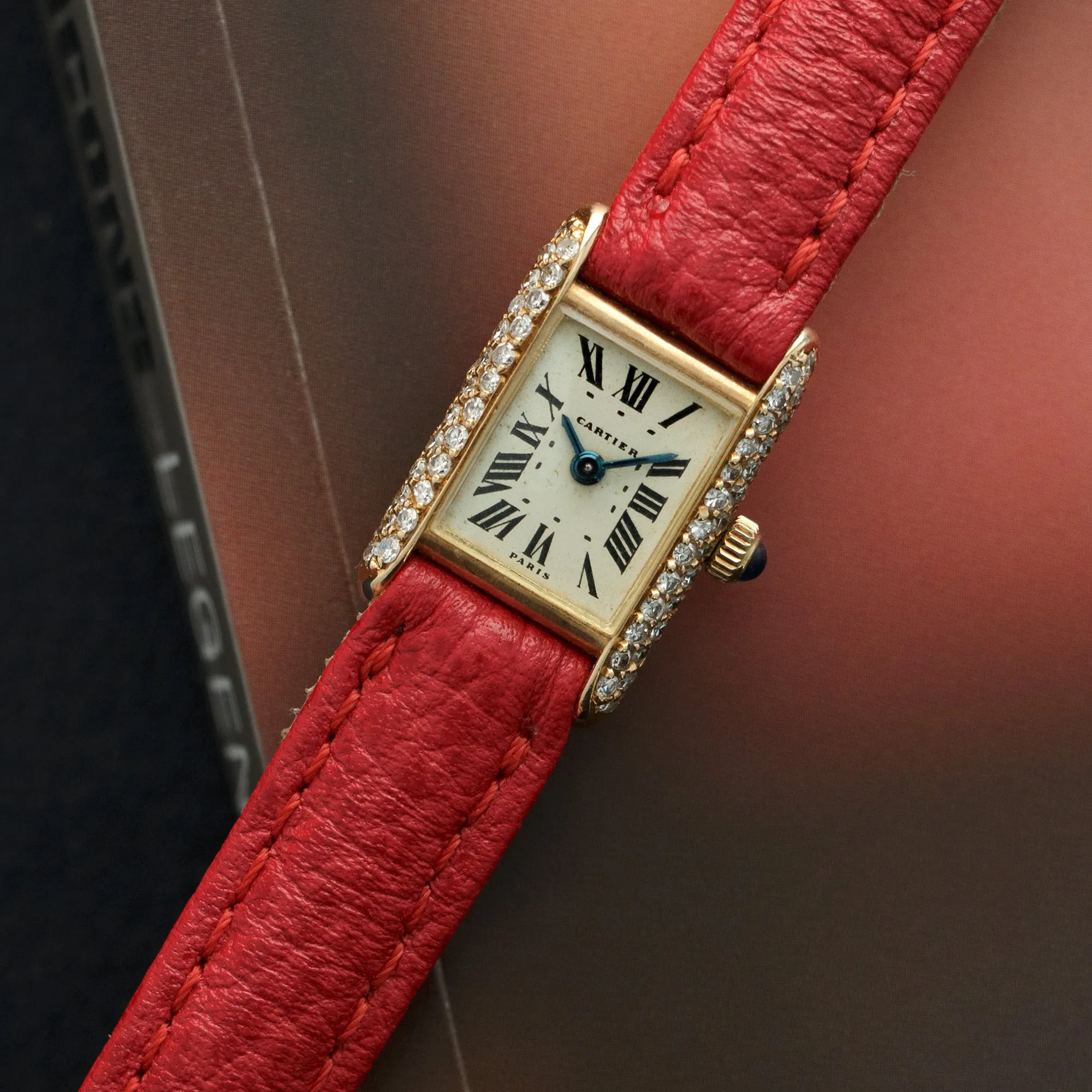 Cartier Yellow Gold Mini Tank Diamond Watch, 1968