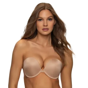 Chalone Evolve V-Plunge Low Front Padded Non Slip Stay Up Strapless Bra Seamless Push Up for Low V Neck outfit