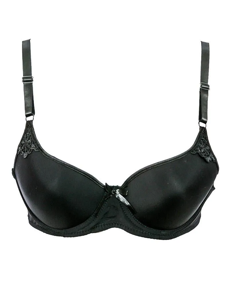 Channo 8822 Bridal Bra In Black , Single Padded - Under Wired Bra - By Channo
