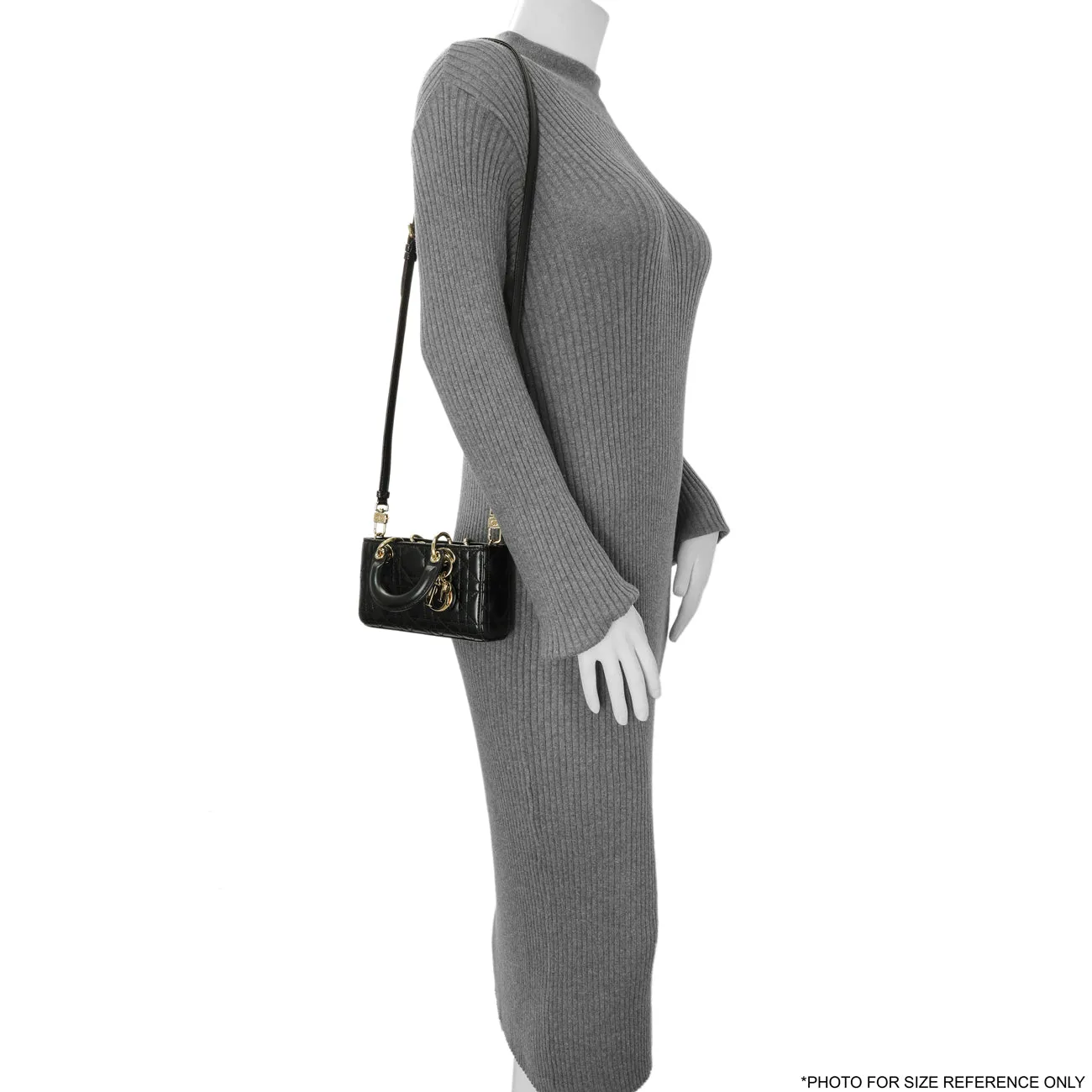 Christian Dior Black Lambskin Cannage Micro Lady D-Joy