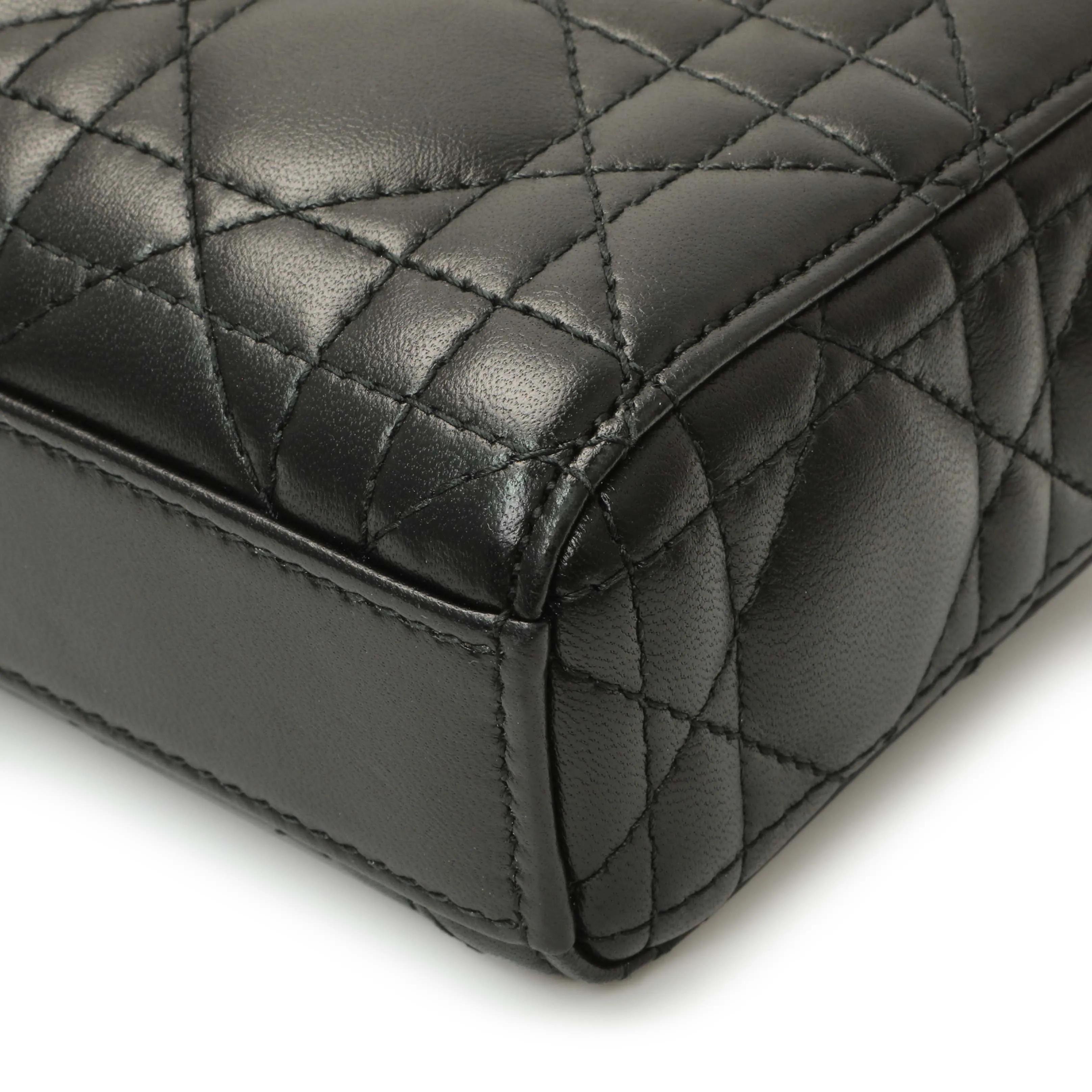 Christian Dior Black Lambskin Cannage Micro Lady D-Joy