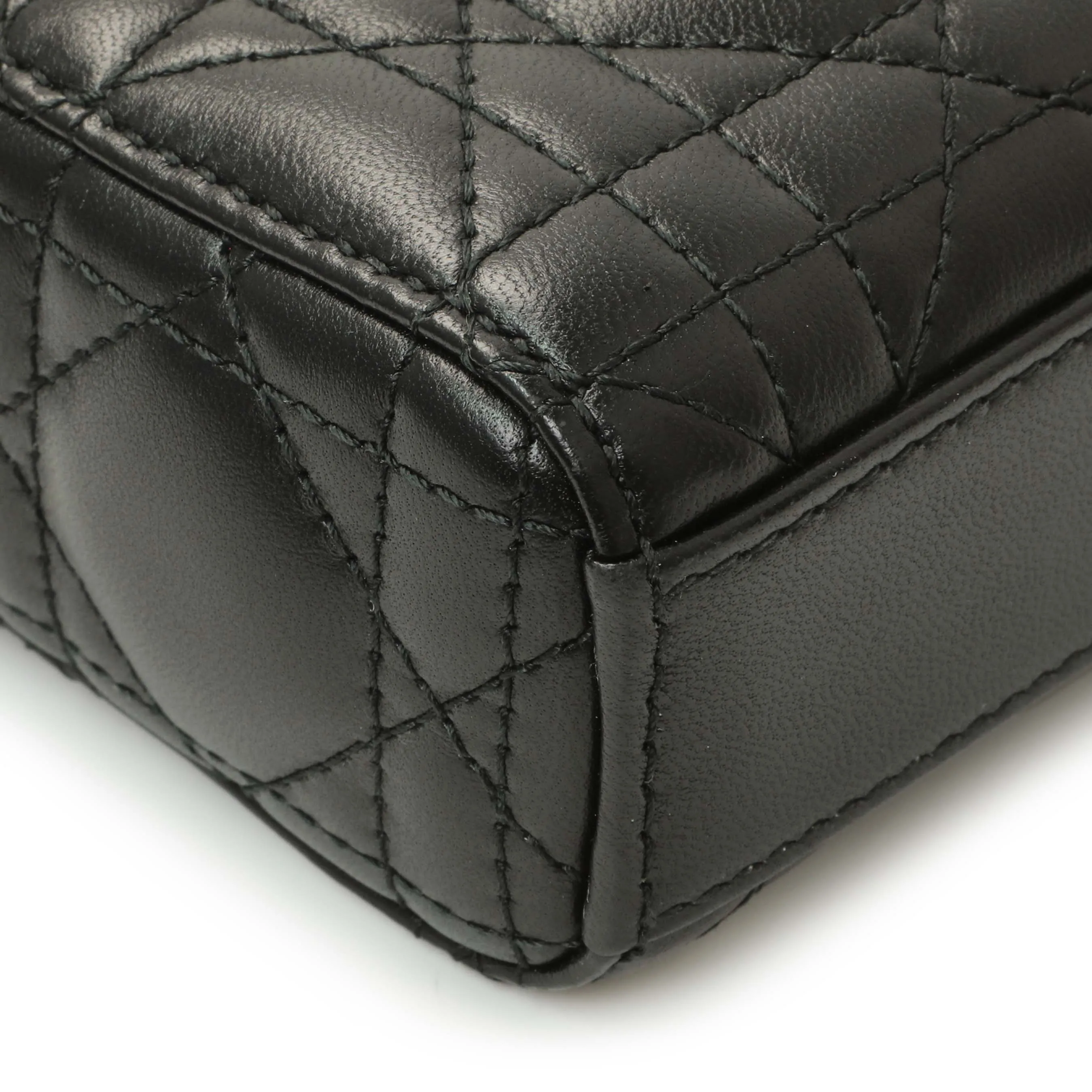 Christian Dior Black Lambskin Cannage Micro Lady D-Joy