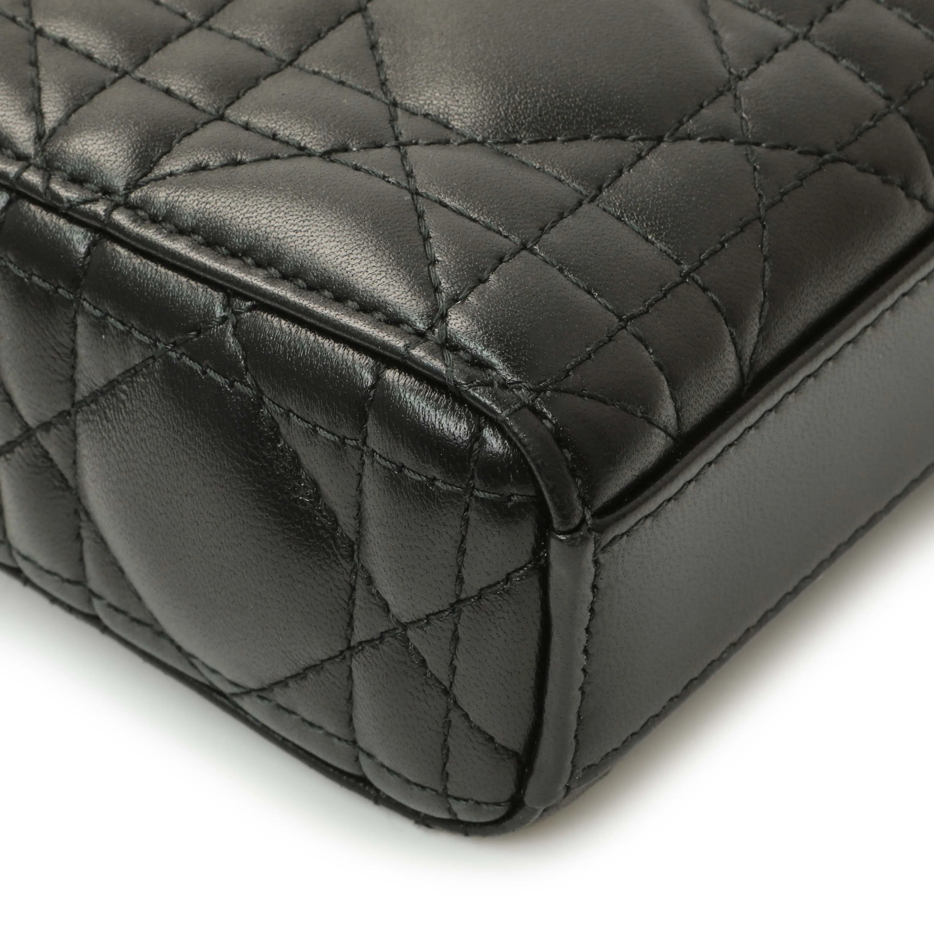 Christian Dior Black Lambskin Cannage Micro Lady D-Joy