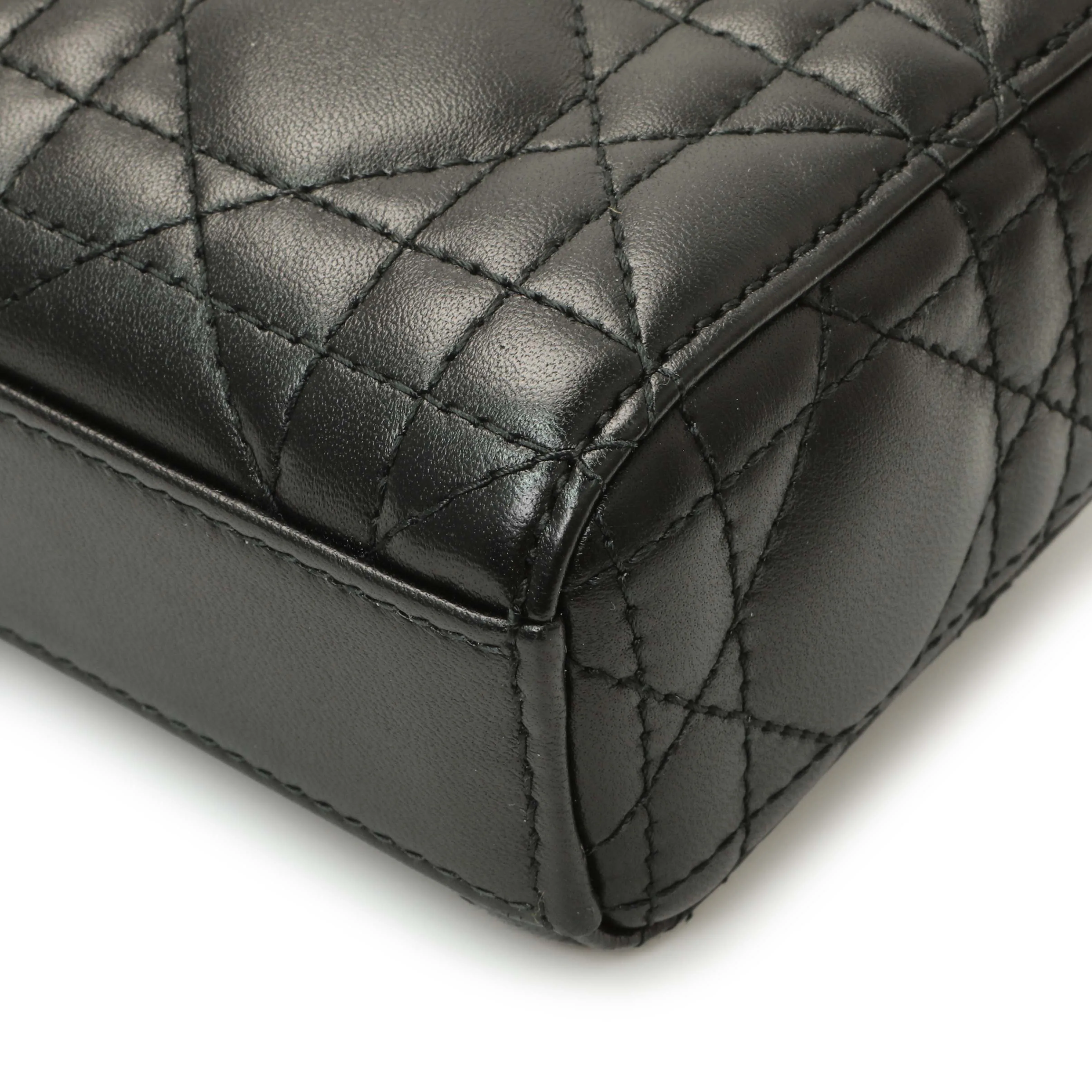 Christian Dior Black Lambskin Cannage Micro Lady D-Joy