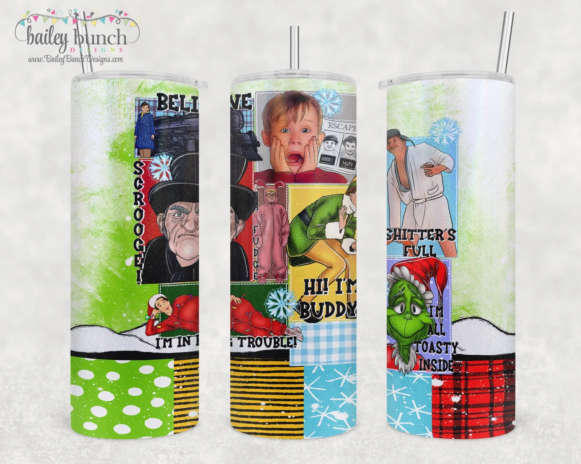 Christmas Movies Friends Shimmer Glitter Tumbler TUMBFRB20520