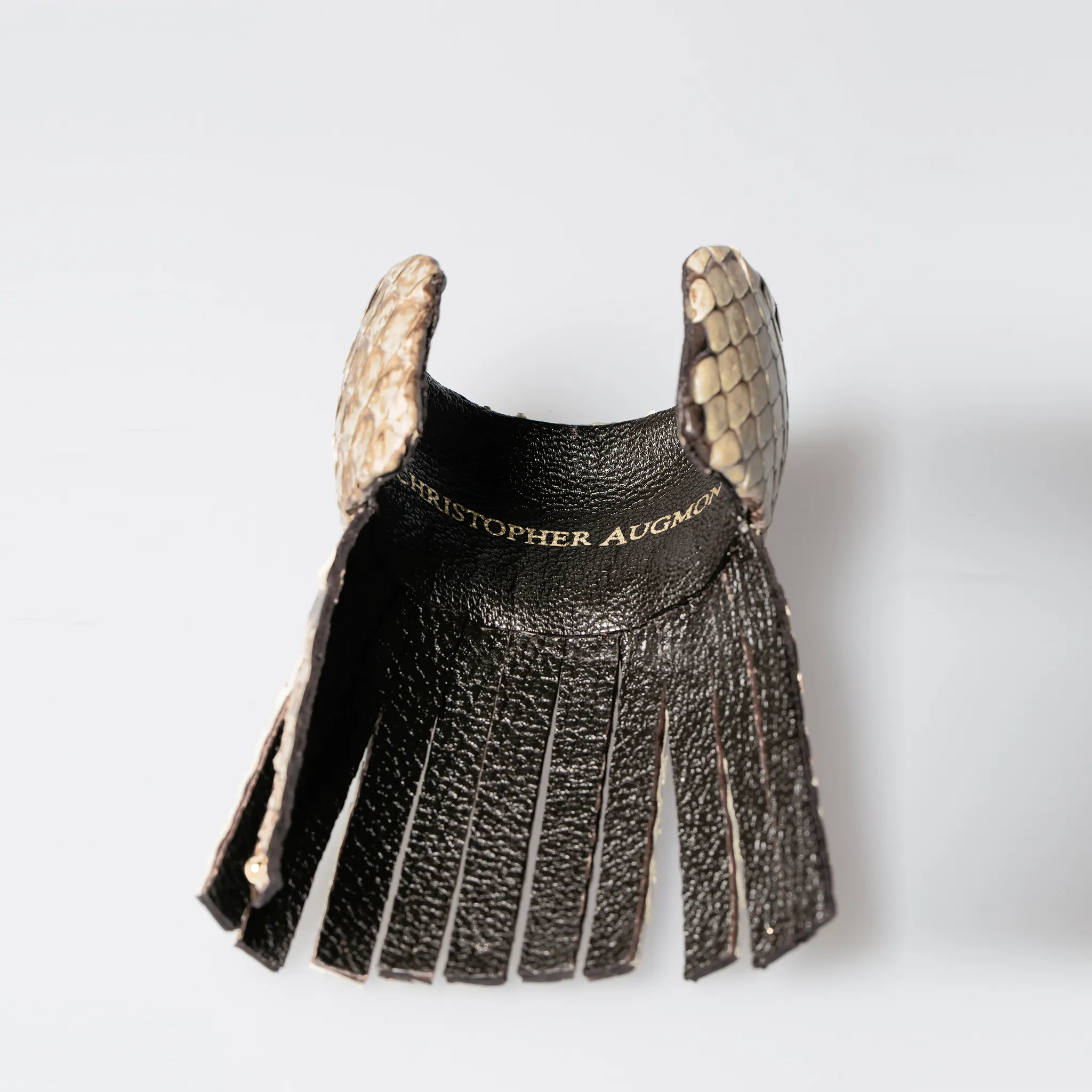 Christopher Augmon Amazon Natural Gold Studded Fringe Python Cuff
