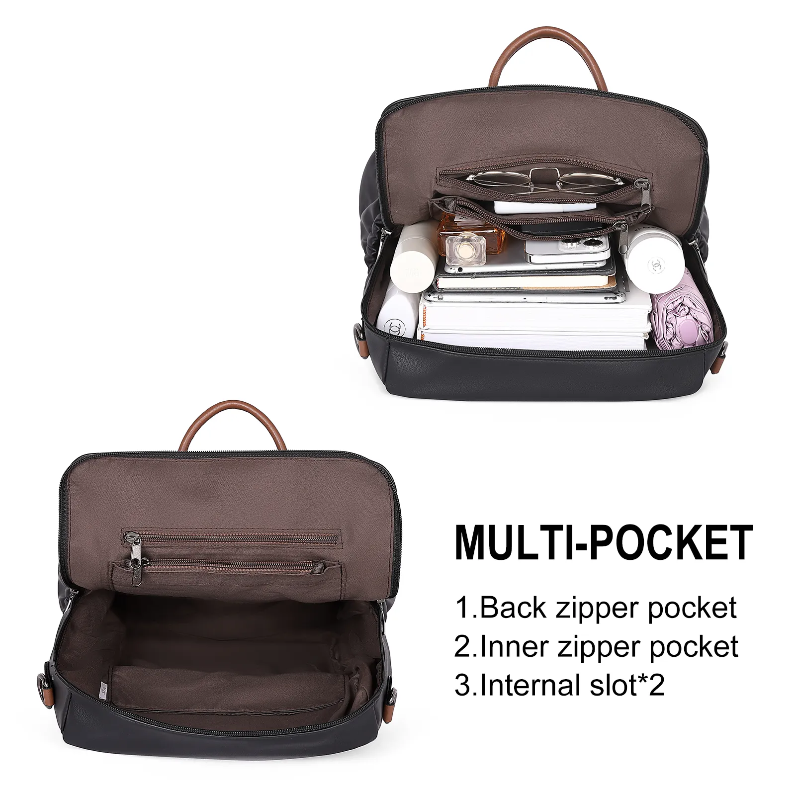 CLUCI Backpack Purse for Women Fashion Leather Designer Travel Large Ladies Shoulder Bags with Tassel