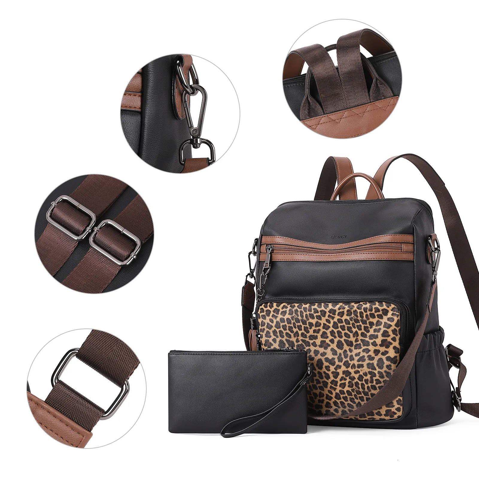 CLUCI Backpack Purse for Women Fashion Leather Designer Travel Large Ladies Shoulder Bags with Tassel