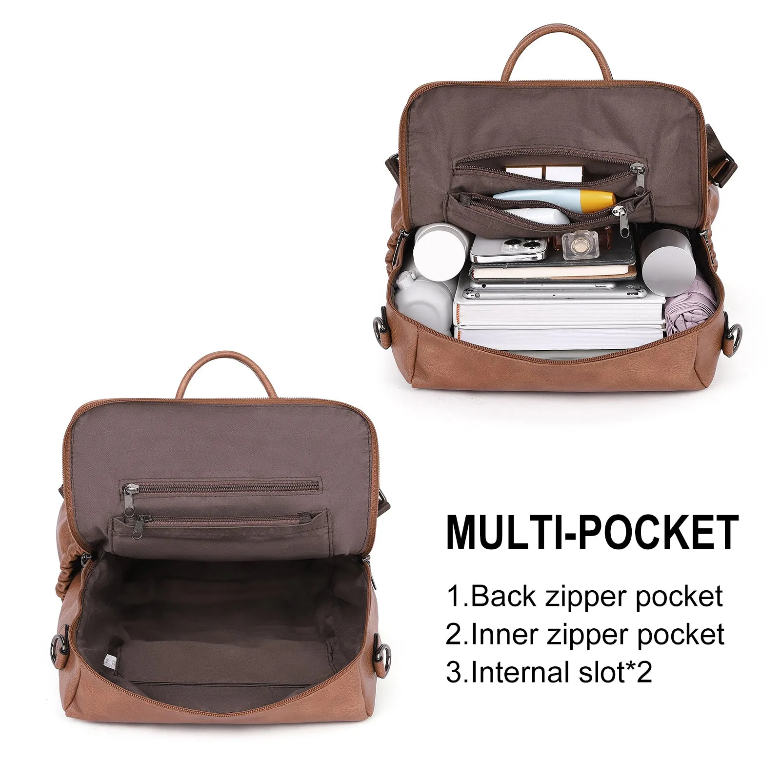 CLUCI Backpack Purse for Women Fashion Leather Designer Travel Large Ladies Shoulder Bags with Tassel