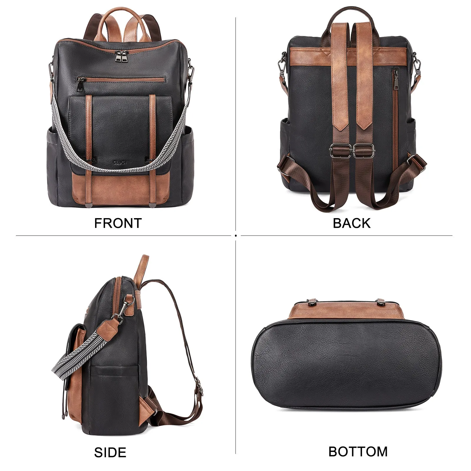 CLUCI Backpack Purse for Women Leather Backpack Purse Travel Fashion Convertible Designer Ladies Shoulder Bags