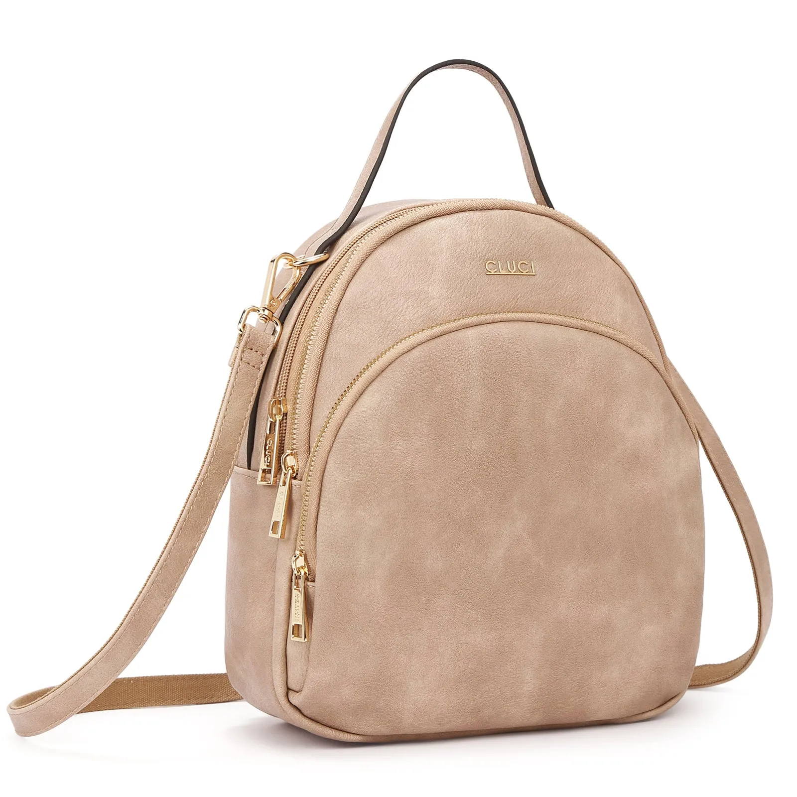 CLUCI Small Backpack Purse for Women Leather Shoulder Bags Lady Fashion Causal Travel Mini Daypack Convertible