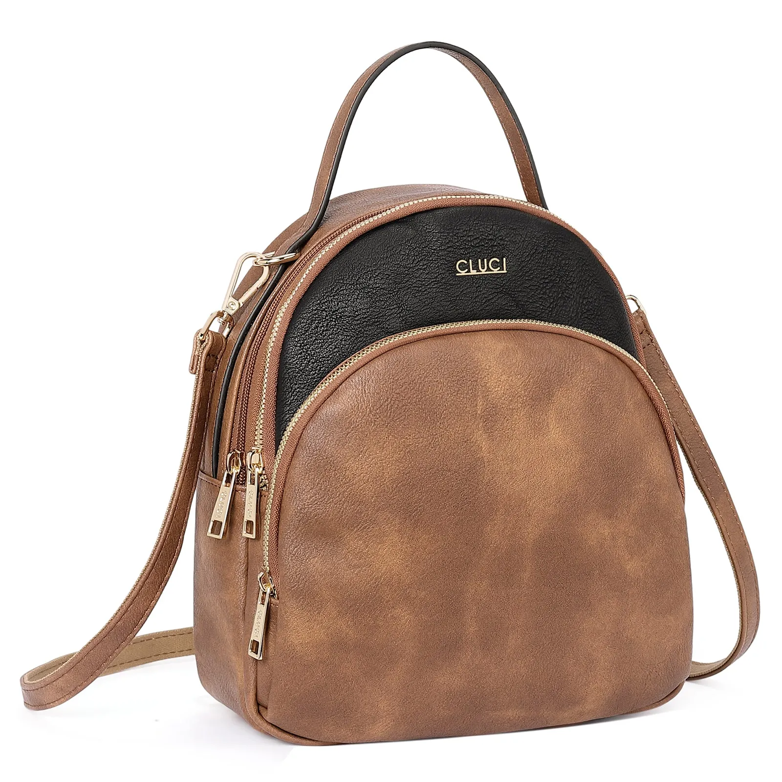 CLUCI Small Backpack Purse for Women Leather Shoulder Bags Lady Fashion Causal Travel Mini Daypack Convertible