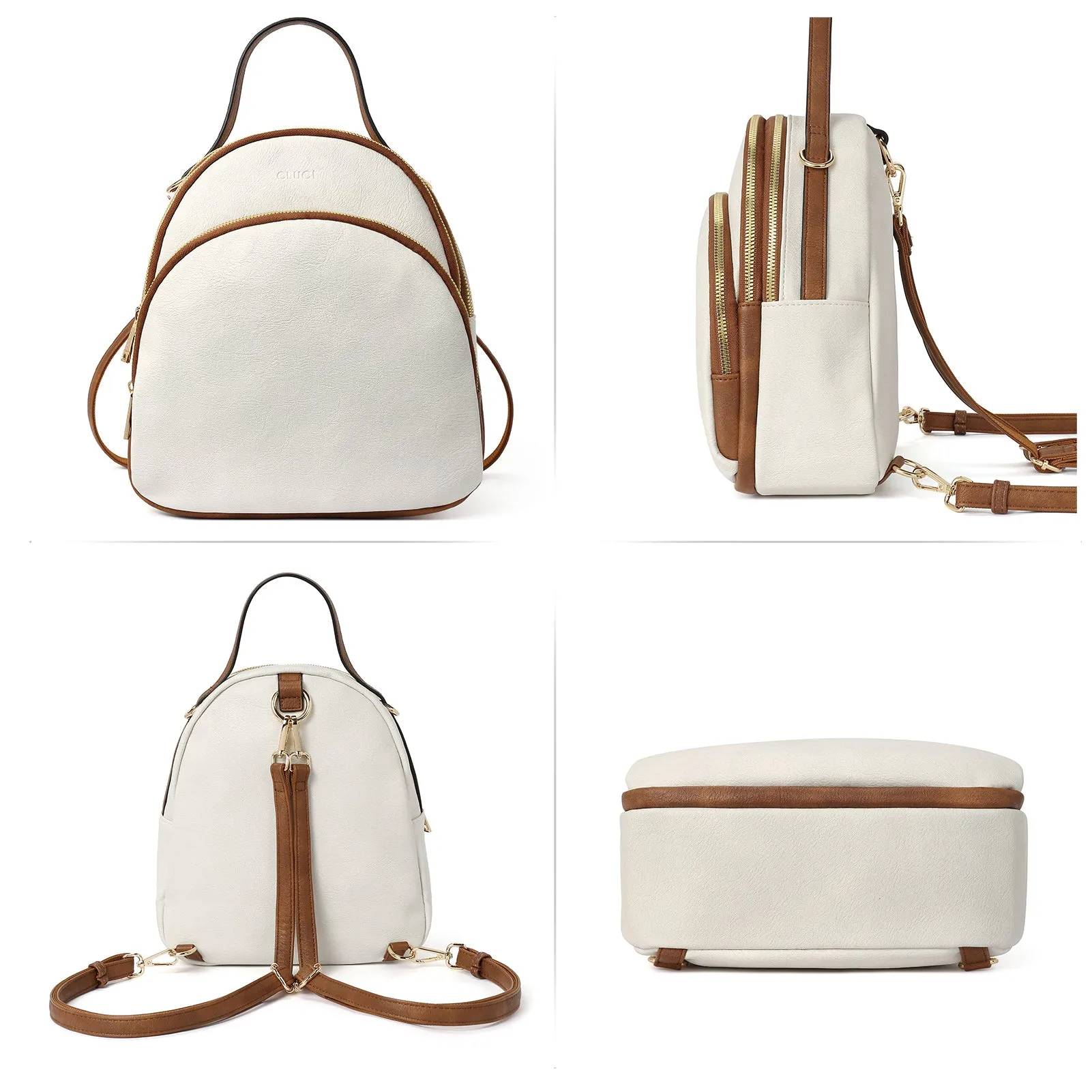 CLUCI Small Backpack Purse for Women Leather Shoulder Bags Lady Fashion Causal Travel Mini Daypack Convertible