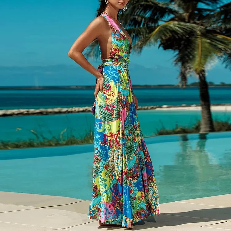 Convertible Printed One-Piece Swimsuit Set - As shown / S