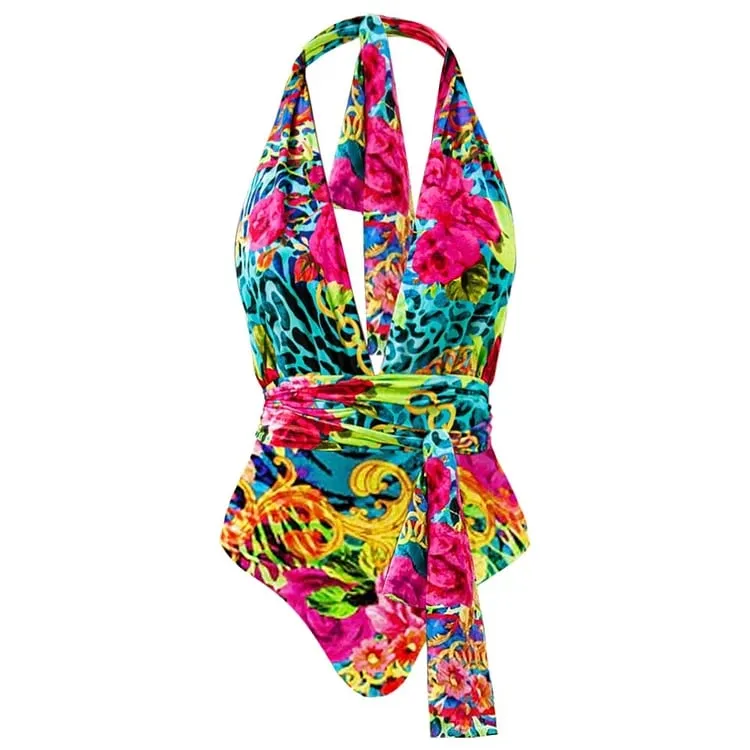 Convertible Printed One-Piece Swimsuit Set - As shown / S