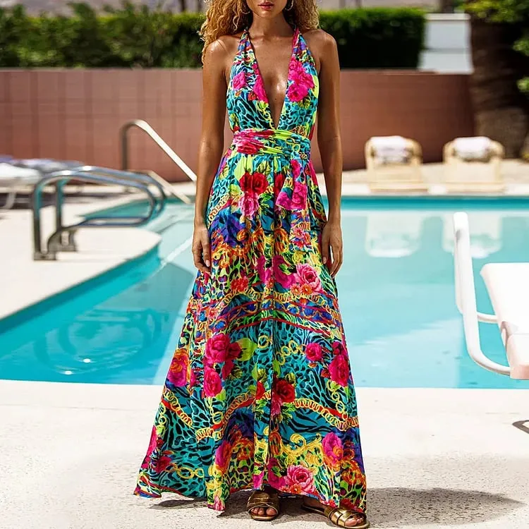 Convertible Printed One-Piece Swimsuit Set - As shown / S