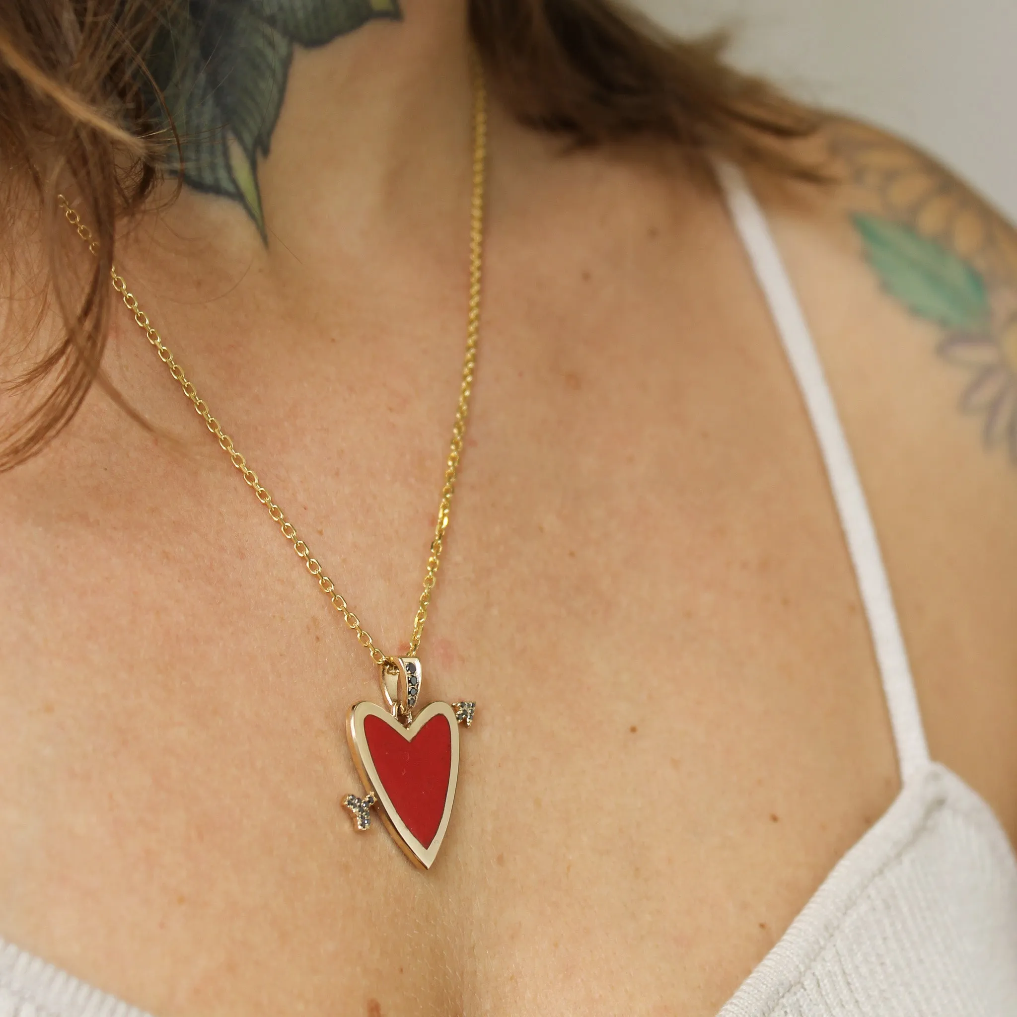 Cupids Heart necklace - Red