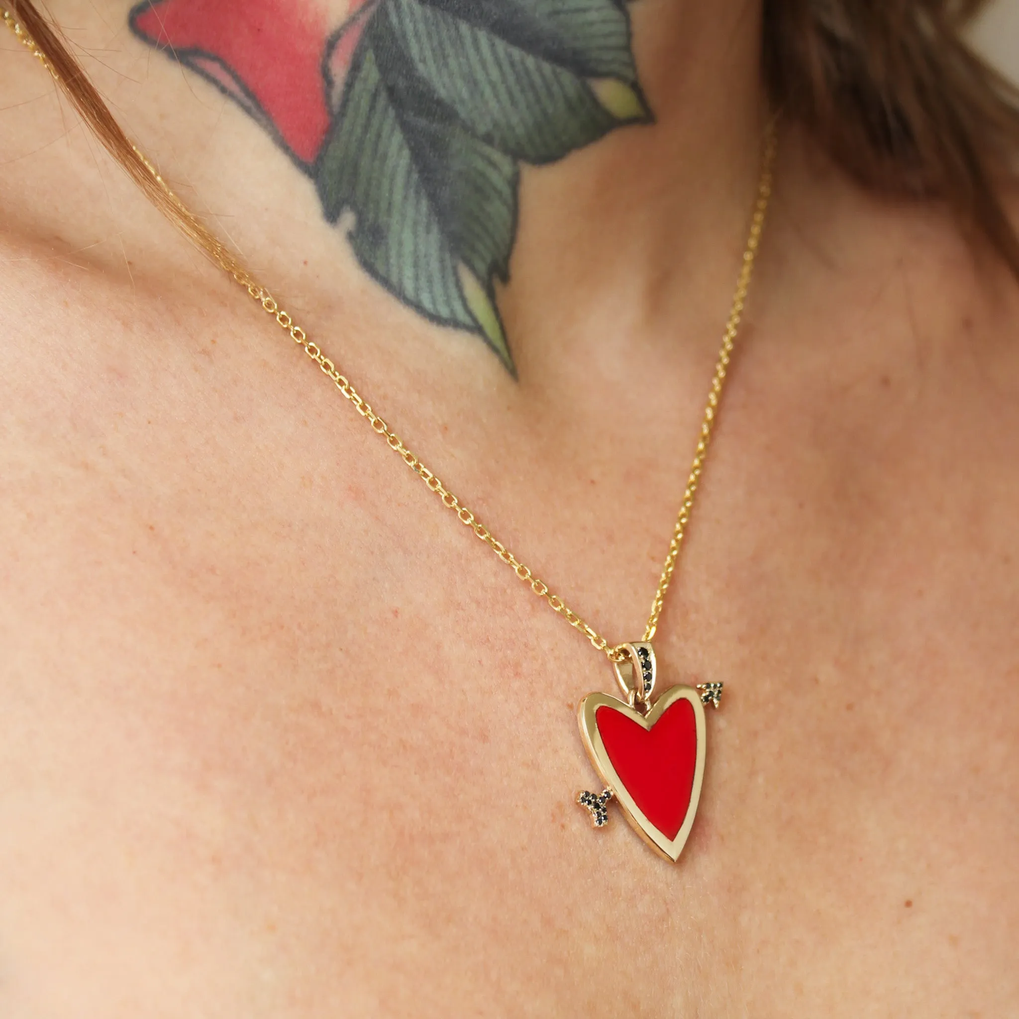 Cupids Heart necklace - Red