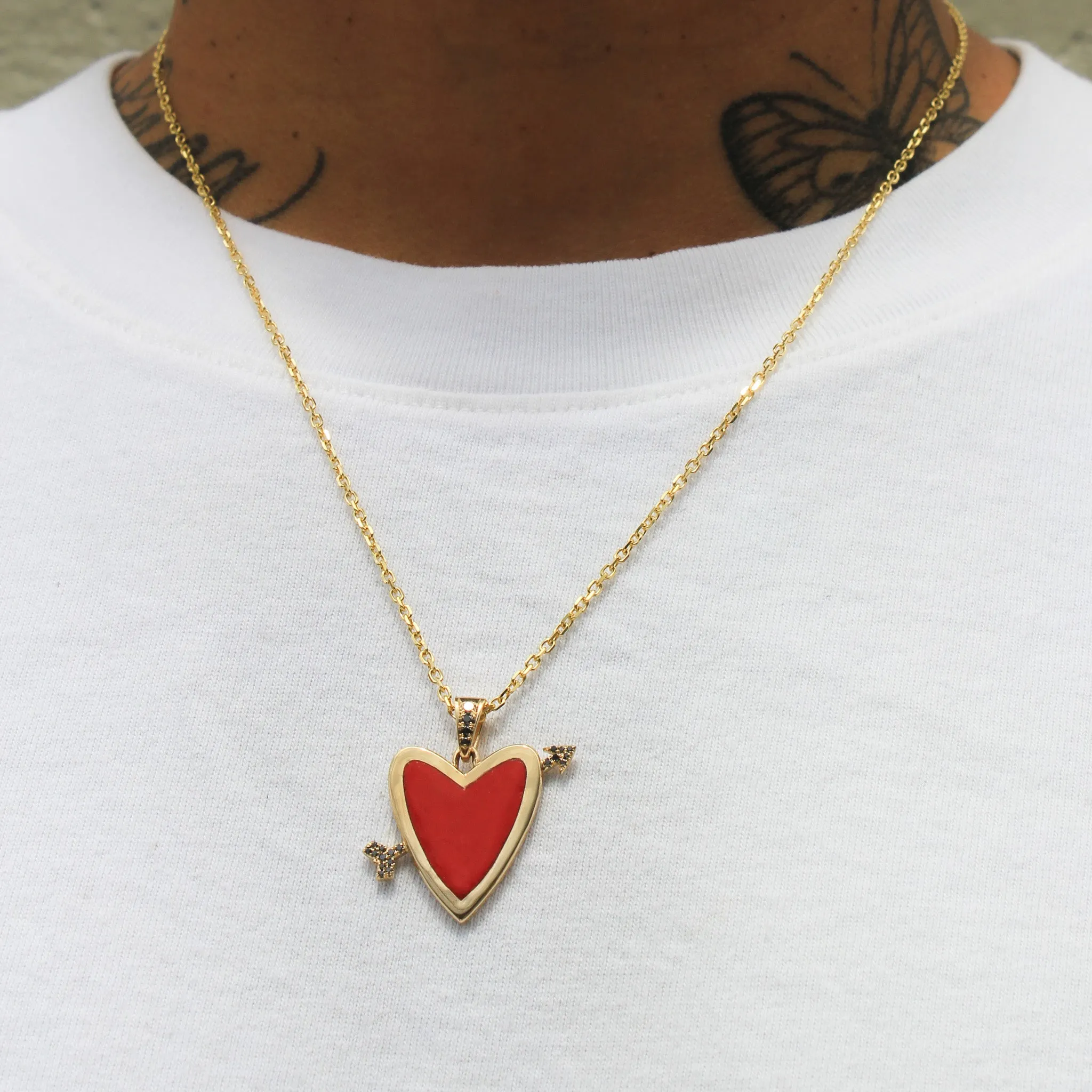 Cupids Heart necklace - Red
