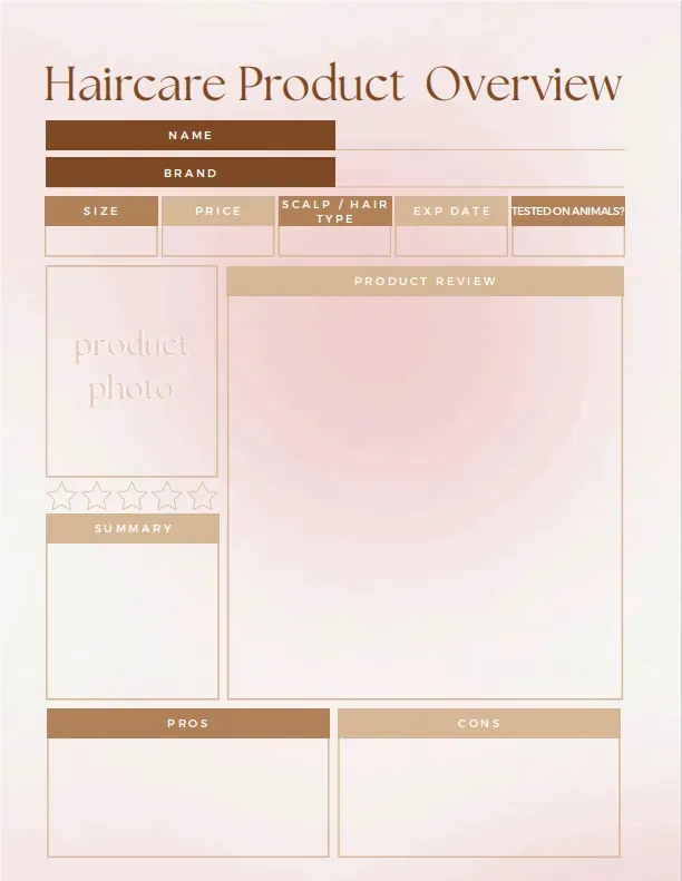 Digital Hair Care Planner