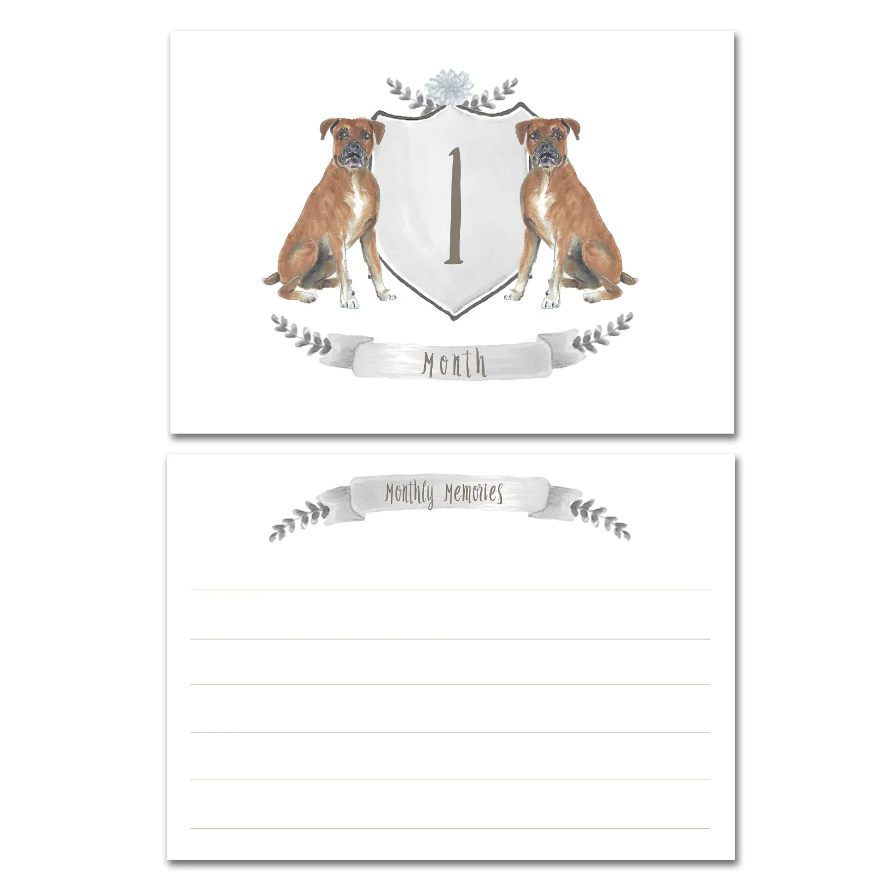Dog Themed Monthly Milestone Photo Cards