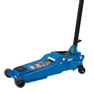 Draper 3 Tonne Low Entry Trolley Jack with Quick Lift - Blue - EX-D