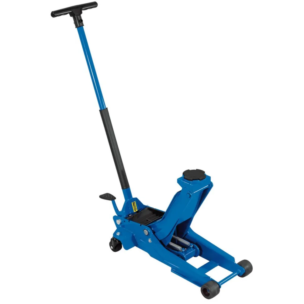 Draper 3 Tonne Low Entry Trolley Jack with Quick Lift - Blue - EX-D