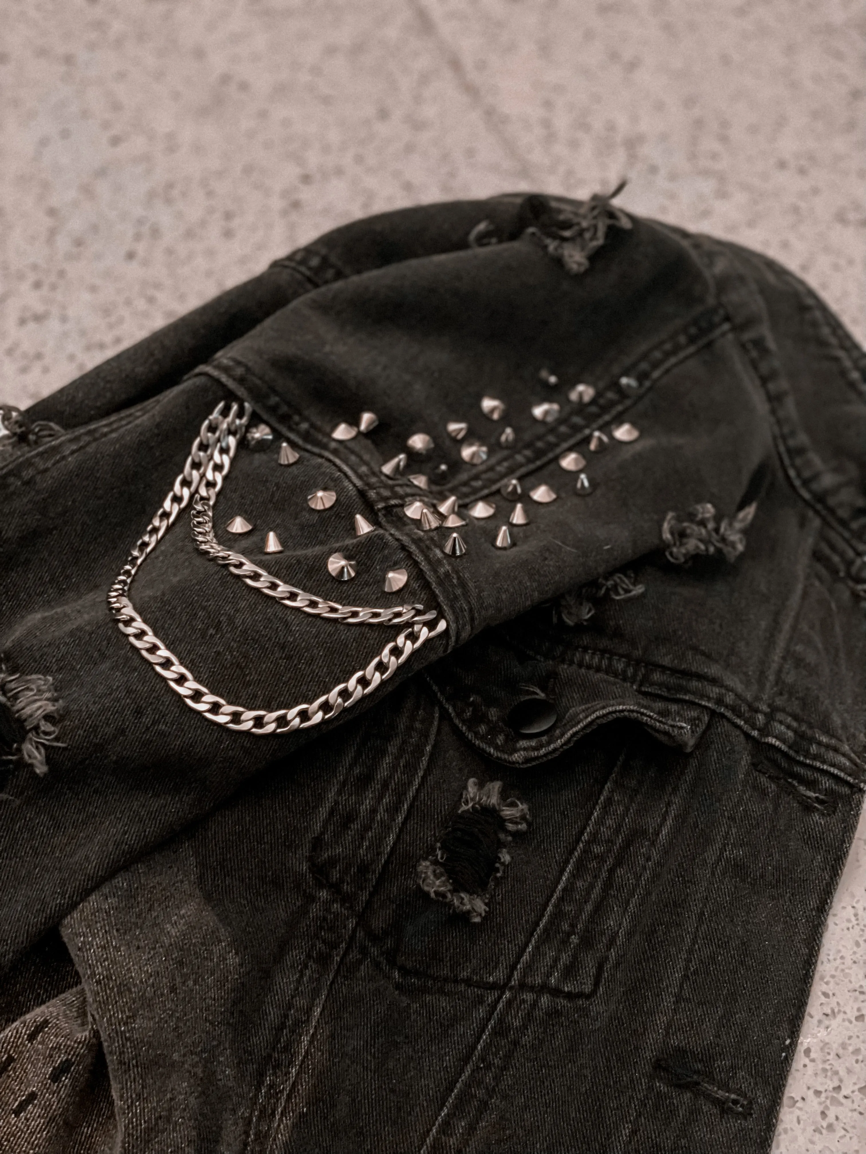 Dusk ‘Til Dawn Bleach Painted Unisex Denim Jacket