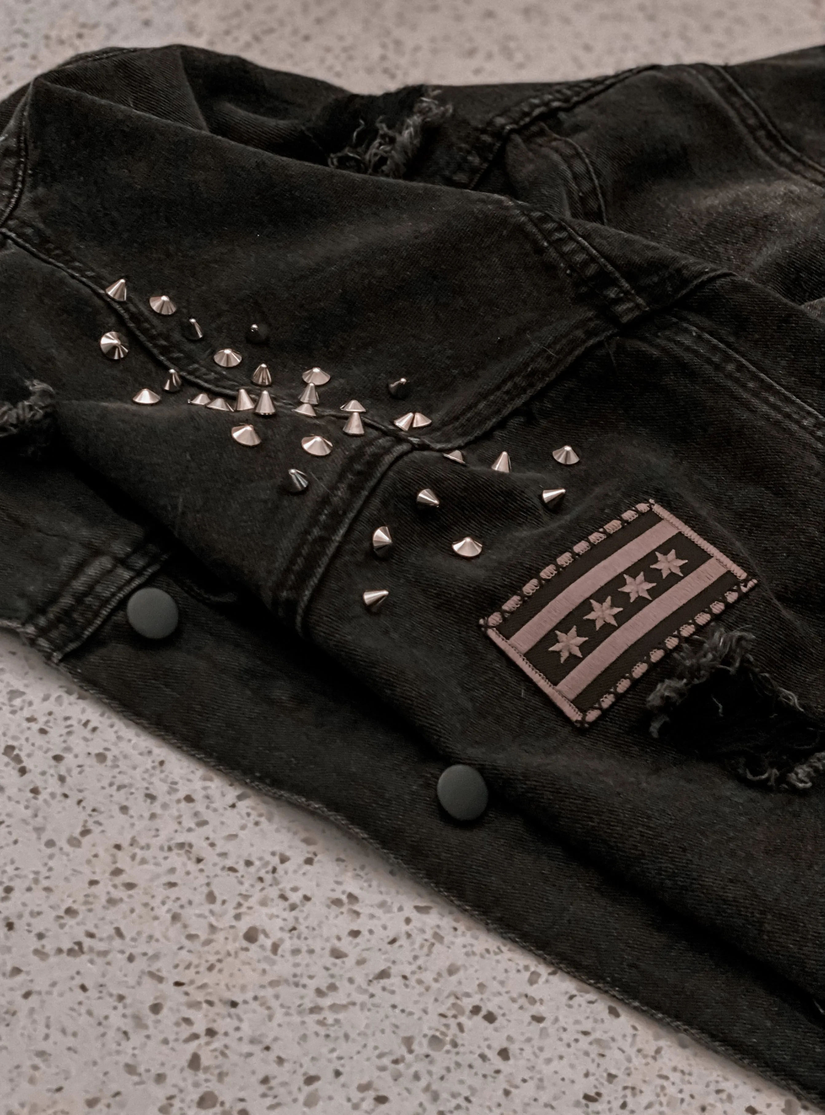 Dusk ‘Til Dawn Bleach Painted Unisex Denim Jacket