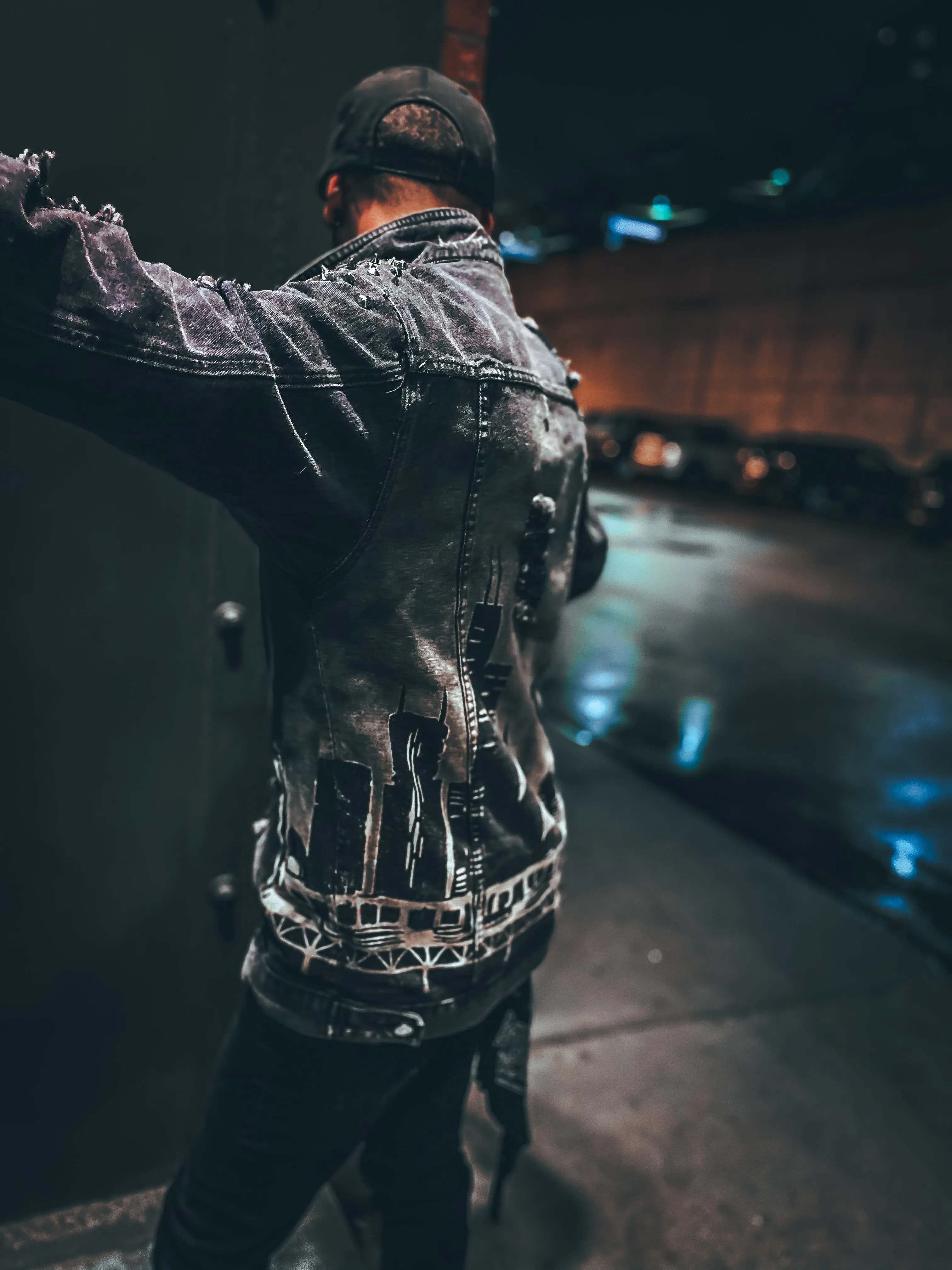 Dusk ‘Til Dawn Bleach Painted Unisex Denim Jacket