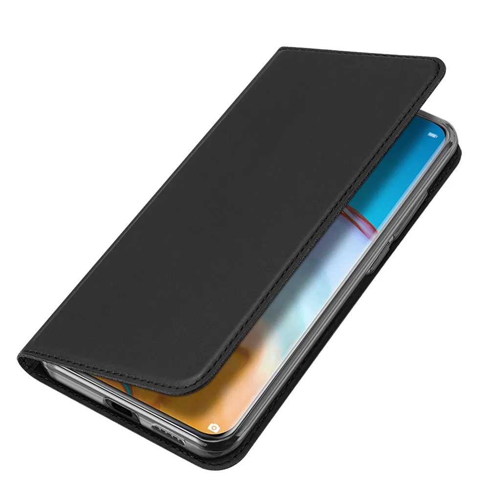 DUX DUCIS For HUAWEI P40 Leather Mobile Phone Cover Magnetic Protective Case Bracket with Cards Slot black