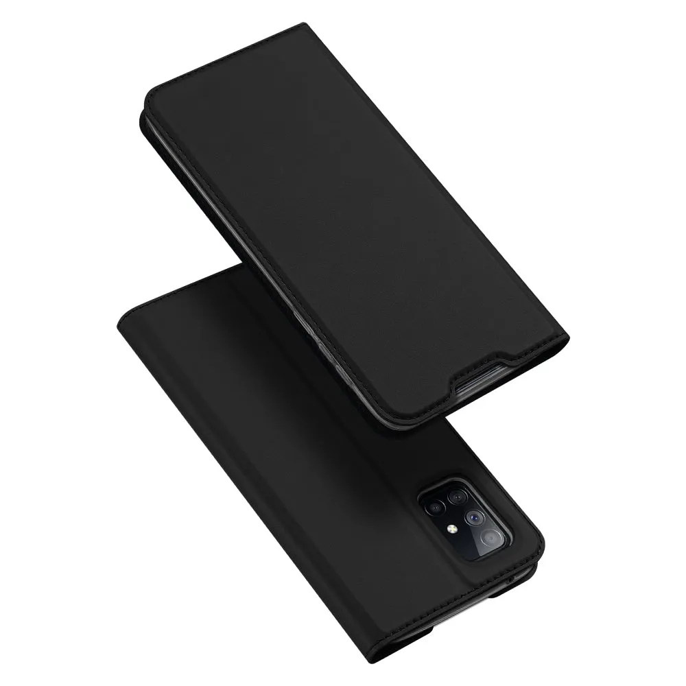 DUX DUCIS For Samsung A71 5G Leather Mobile Phone Cover Magnetic Protective Case Bracket with Cards Slot Rose gold