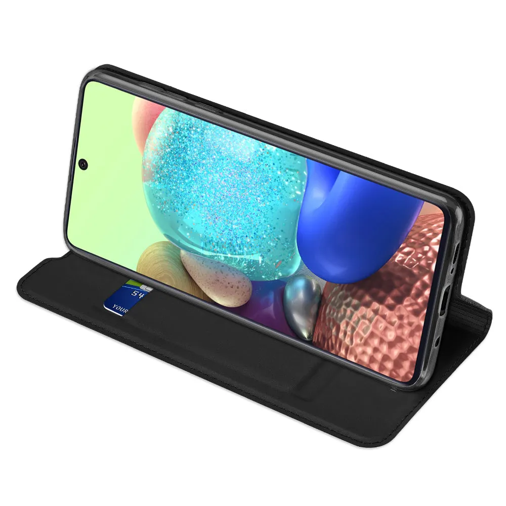 DUX DUCIS For Samsung A71 5G Leather Mobile Phone Cover Magnetic Protective Case Bracket with Cards Slot Rose gold
