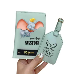 Elephant Passport cover and Bag Tag Combo
