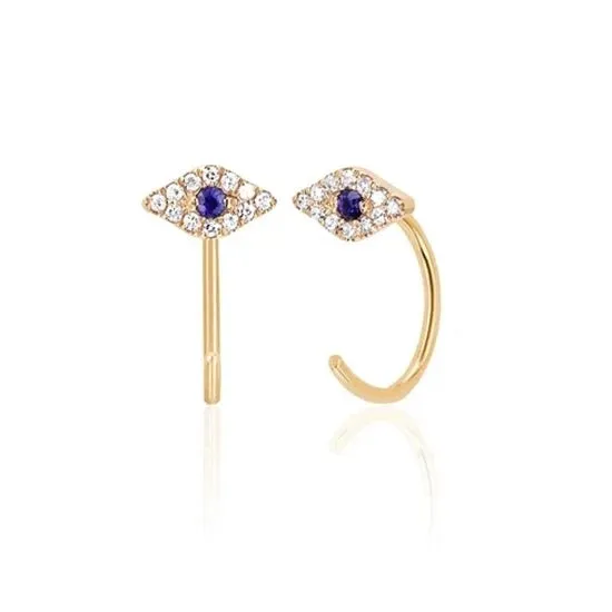 Evil Eye Loop Earrings