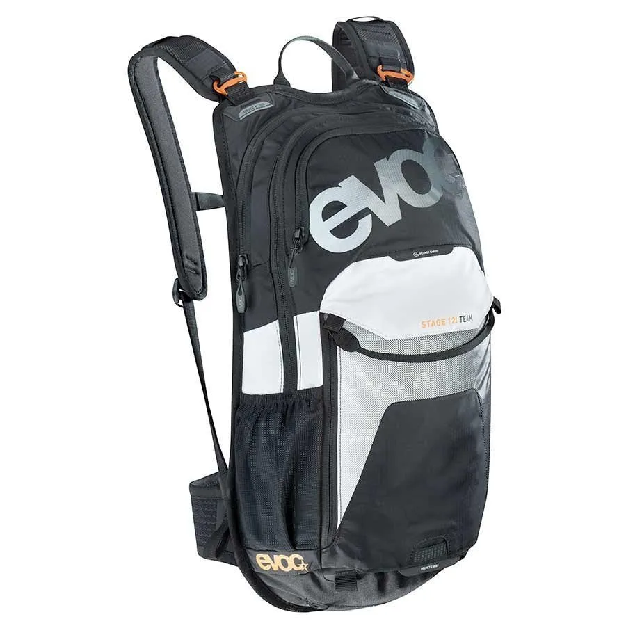 EVOC Stage 12 Hydration Bag - Black/White/Neon Orange, Bladder: Not included