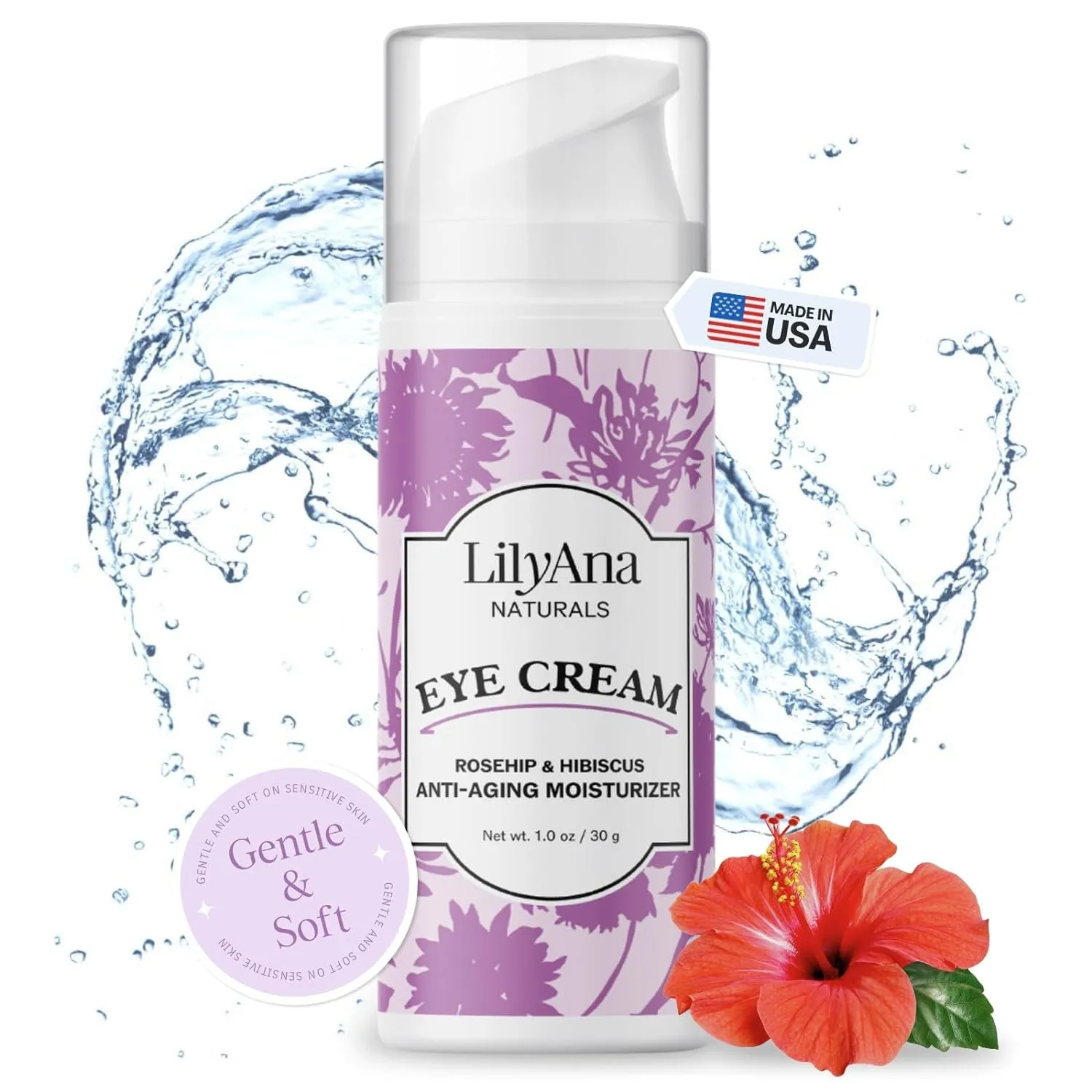 Eye Cream for Dark Circles and Puffiness, under Eye Cream for Wrinkles and Bags, anti Aging Eye Cream Helps Improve Dryness; for Sensitive Skin - 1.7 Oz - Made in USA