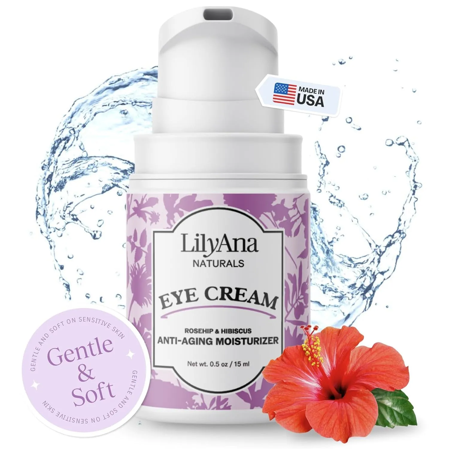 Eye Cream for Dark Circles and Puffiness, under Eye Cream for Wrinkles and Bags, anti Aging Eye Cream Helps Improve Dryness; for Sensitive Skin - 1.7 Oz - Made in USA