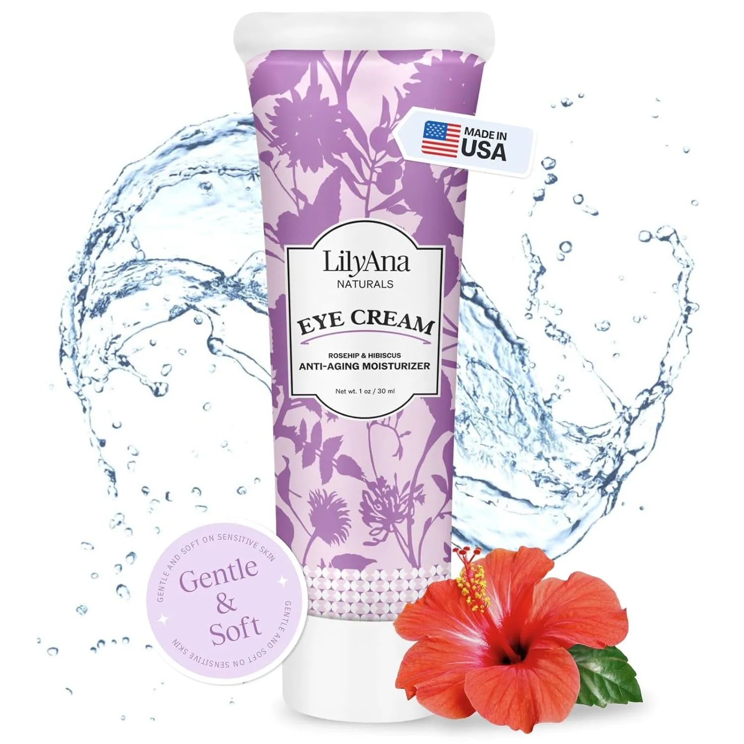 Eye Cream for Dark Circles and Puffiness, under Eye Cream for Wrinkles and Bags, anti Aging Eye Cream Helps Improve Dryness; for Sensitive Skin - 1.7 Oz - Made in USA