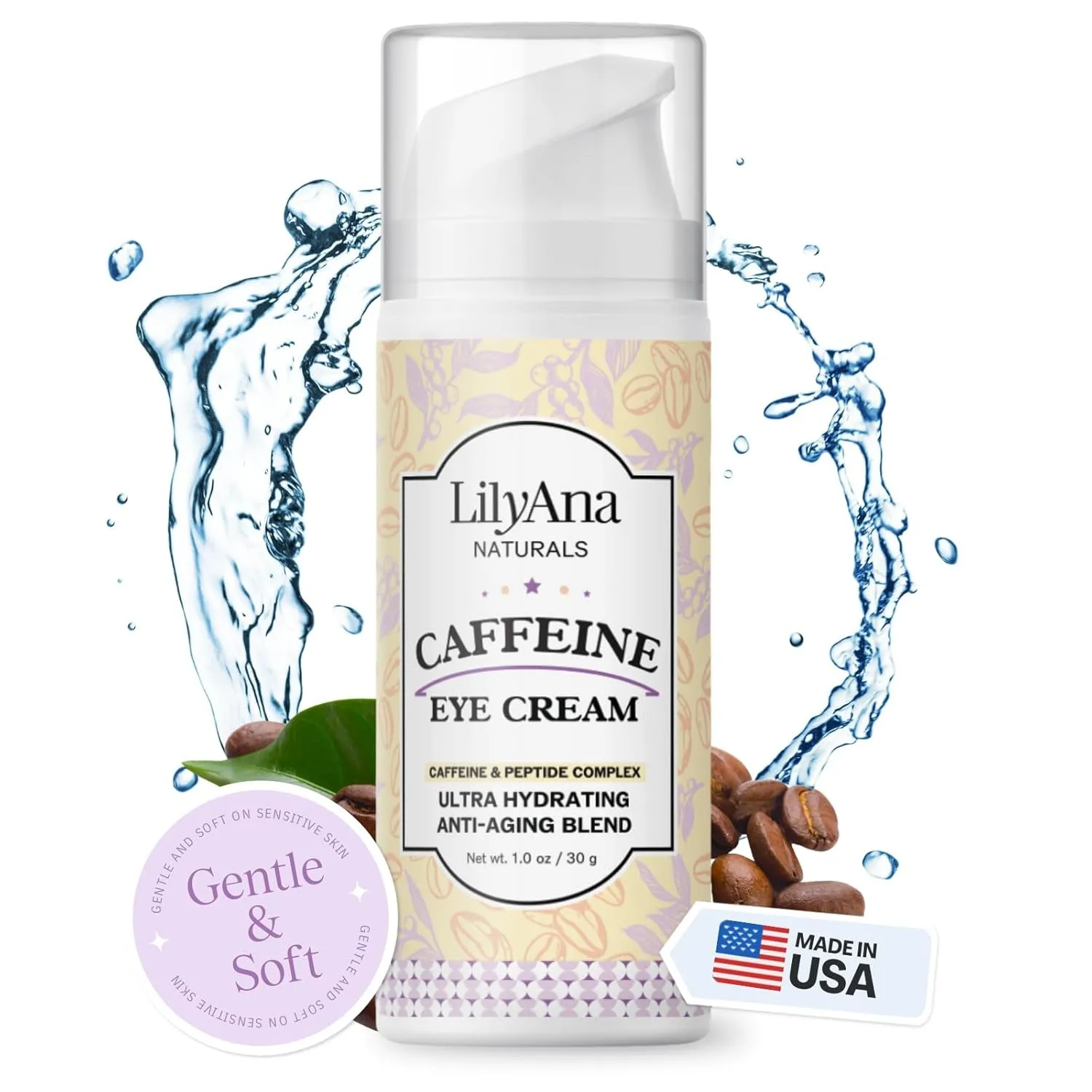 Eye Cream for Dark Circles and Puffiness, under Eye Cream for Wrinkles and Bags, anti Aging Eye Cream Helps Improve Dryness; for Sensitive Skin - 1.7 Oz - Made in USA