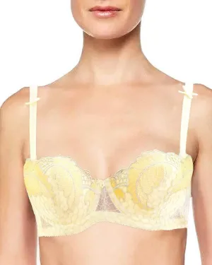 Fancy Embroidered Bra, Single Padded Demi Bra - Underwired Bra - Taiwan Bra - 2060