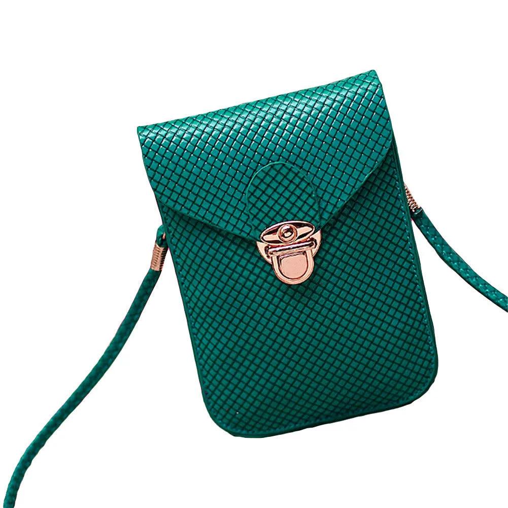 Fashion Rose Women Mini Small Cross Body Bags Cell Phone Bag Bolsas de Marca PU Leather Plaid Purse Messenger Bag Shoulder Bag