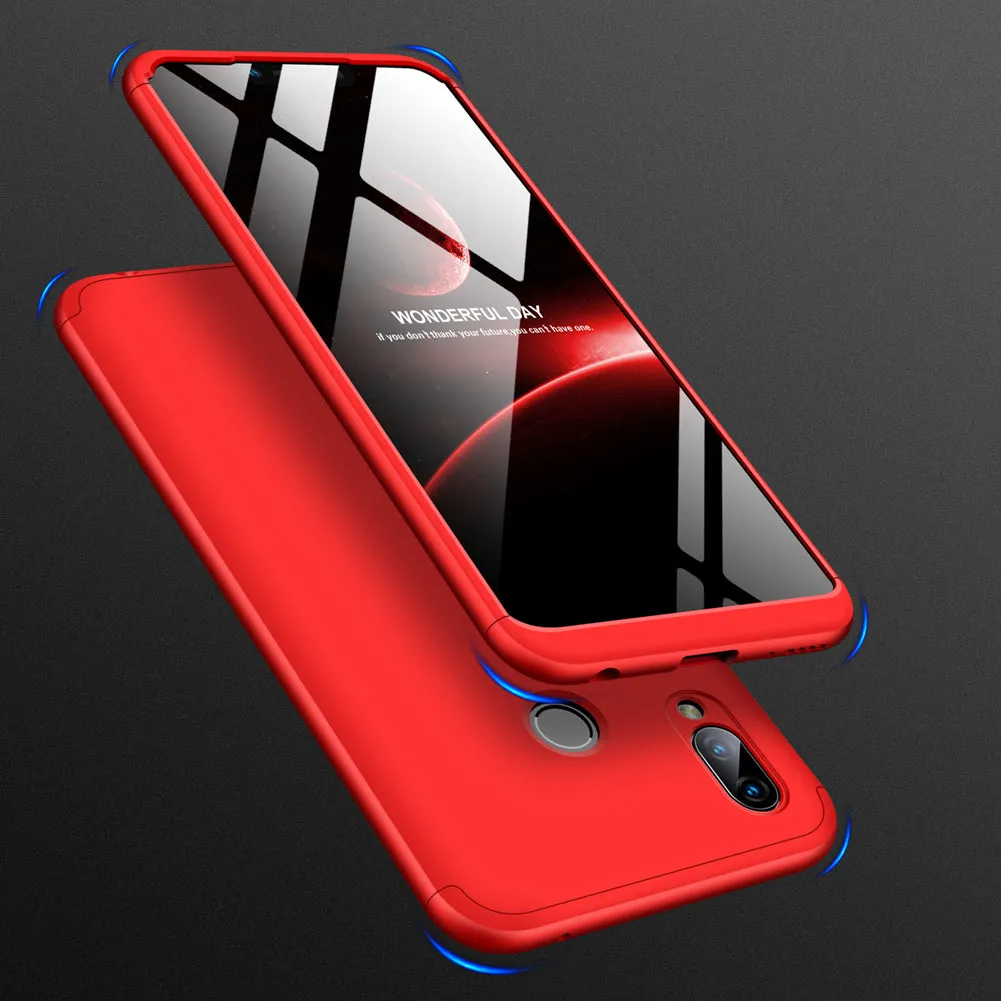 For Honor PLAY Ultra Slim PC Back Cover Non-slip Shockproof 360 Degree Full Protective Case red